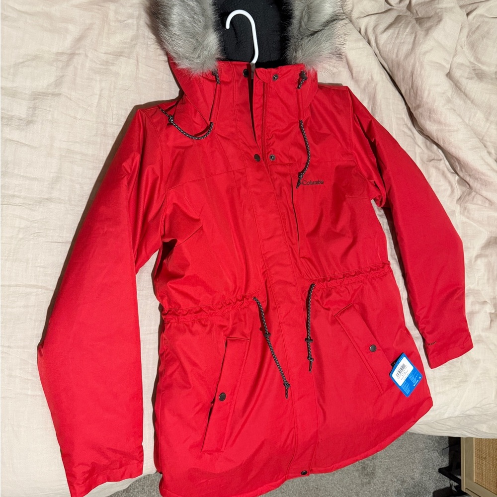 Columbia Women's Vibrant Red Omniheat Rain Jacket